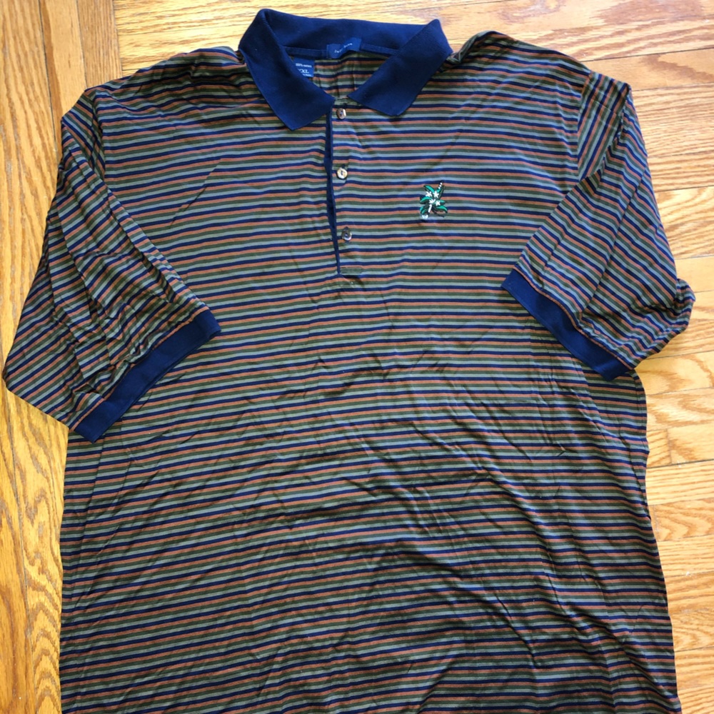 Jeff Rose blue, orange, olive golf shirt XXL